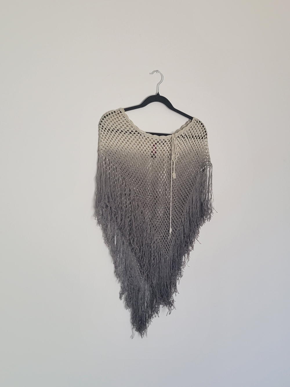 Say What? Ombre Knit Fringe Poncho